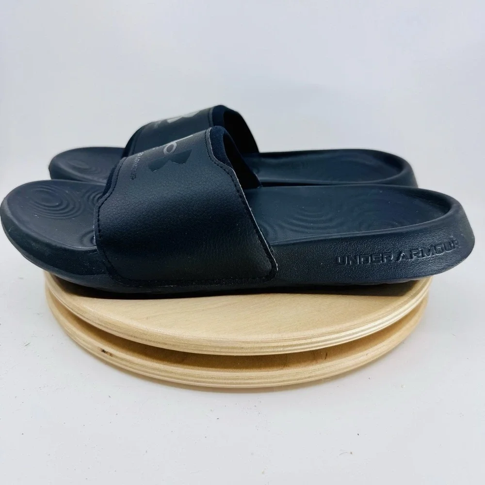 Under Armour Ignite Select Slide Sandals Mens 9 Black Comfort Recovery New Shoes